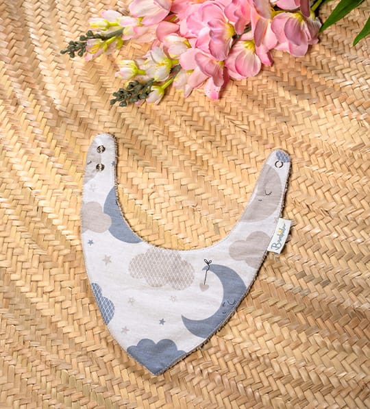 Bavoir Bandana - Lune et Nuage 3