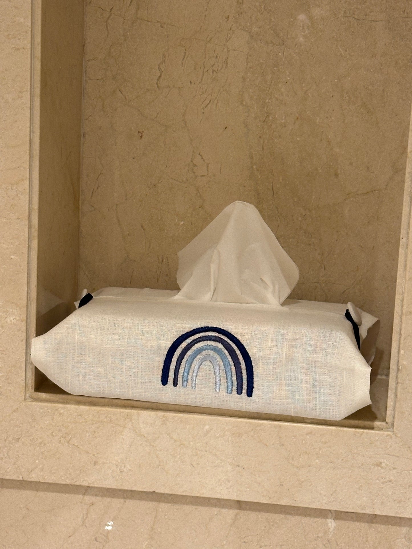 Housse boite de mouchoir - Bleu