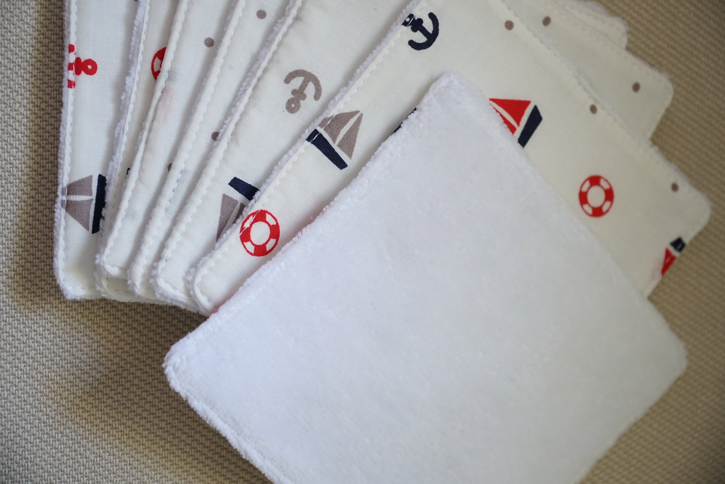Pack 8 Lingettes Lavables Petits Bateaux