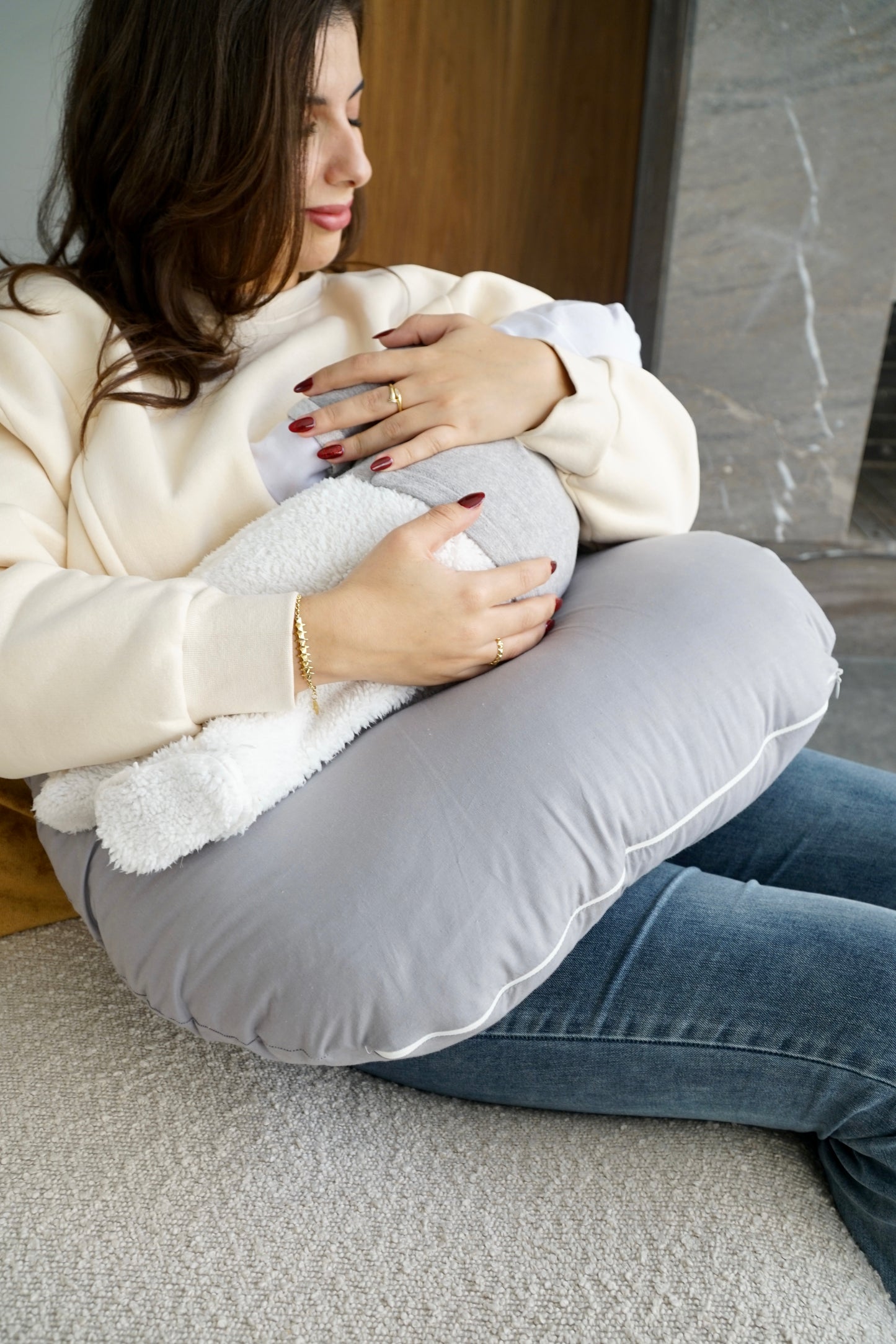 Coussin d'allaitement Gris