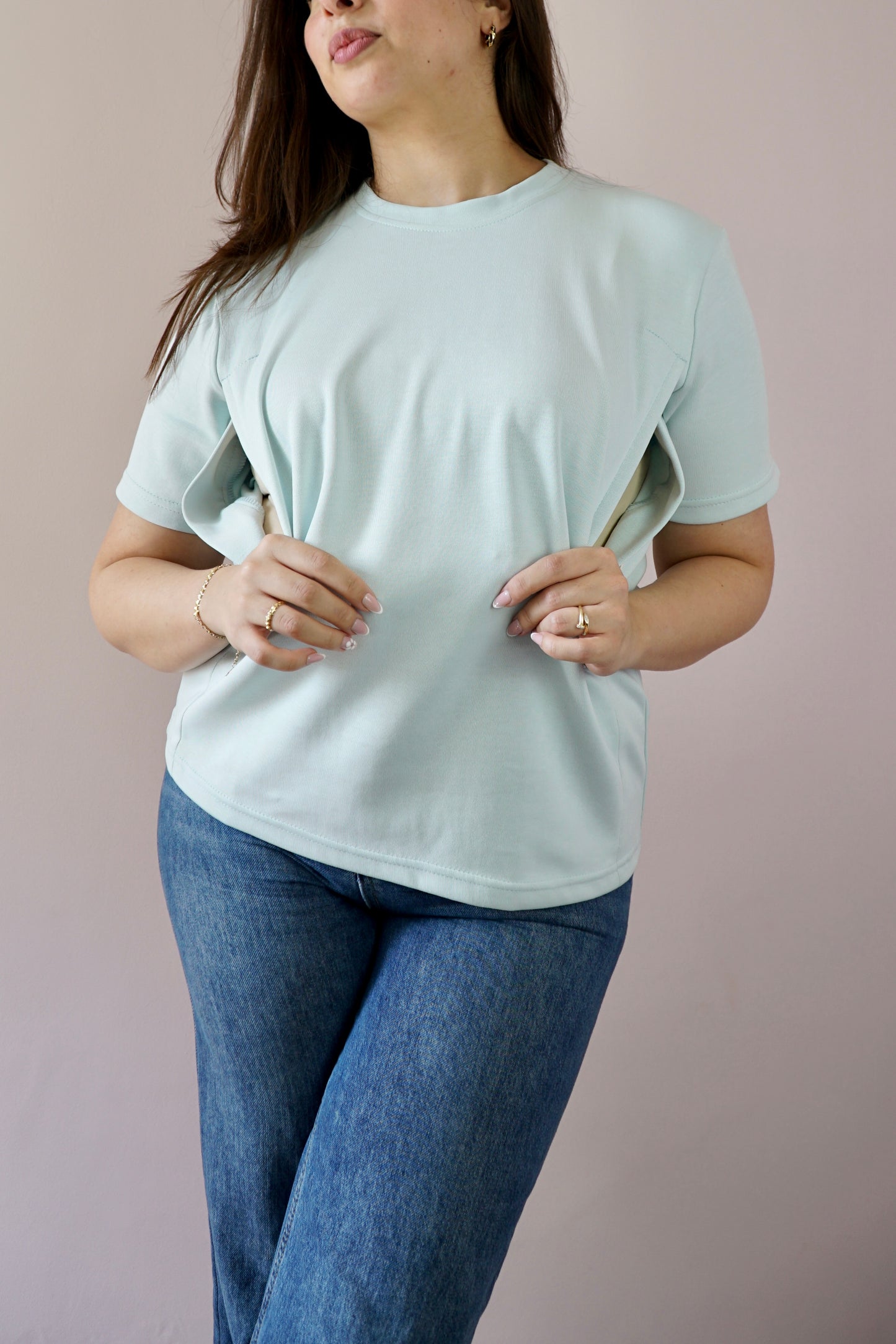 T-Shirt d'allaitement Vert Eau