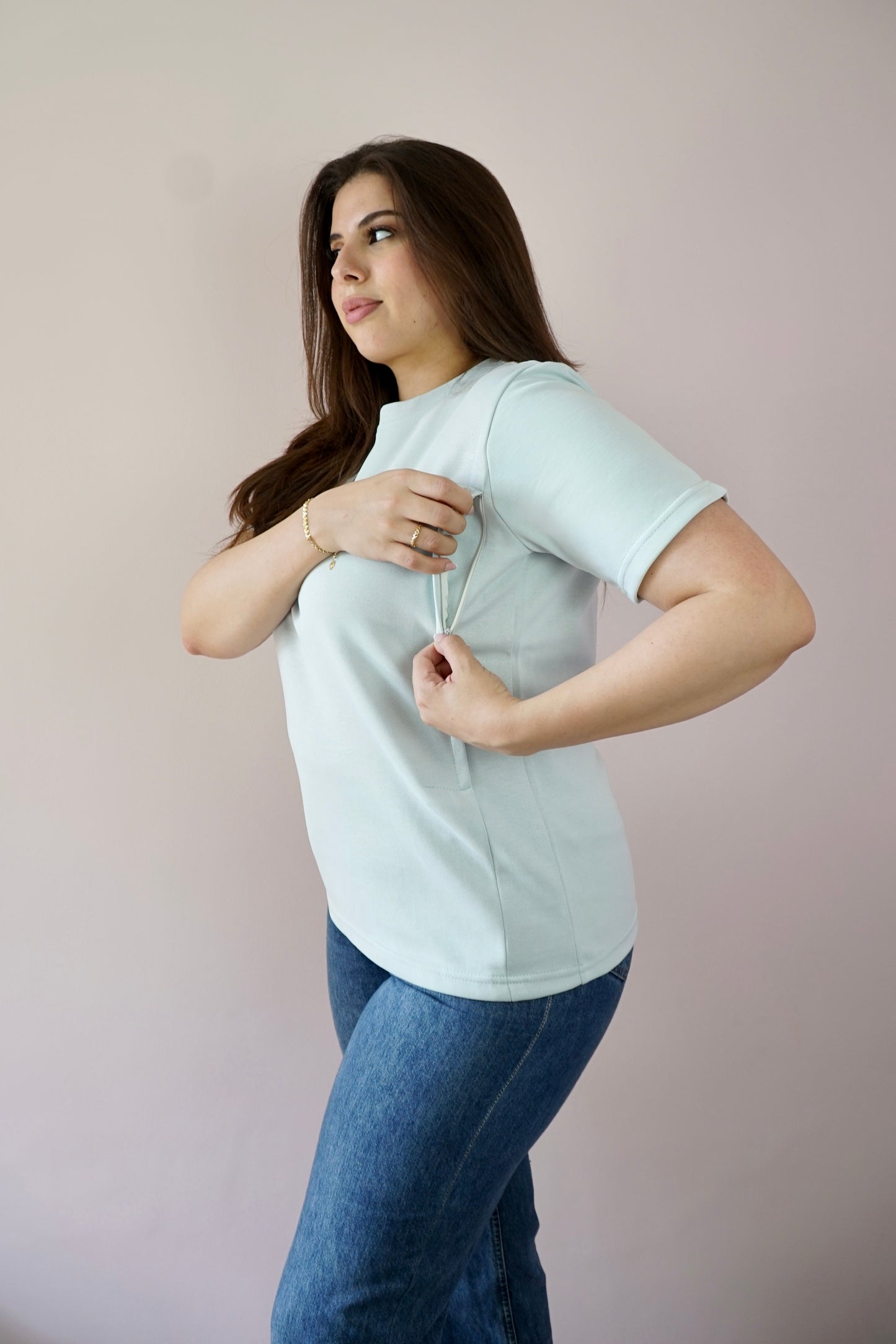 T-Shirt d'allaitement Vert Eau