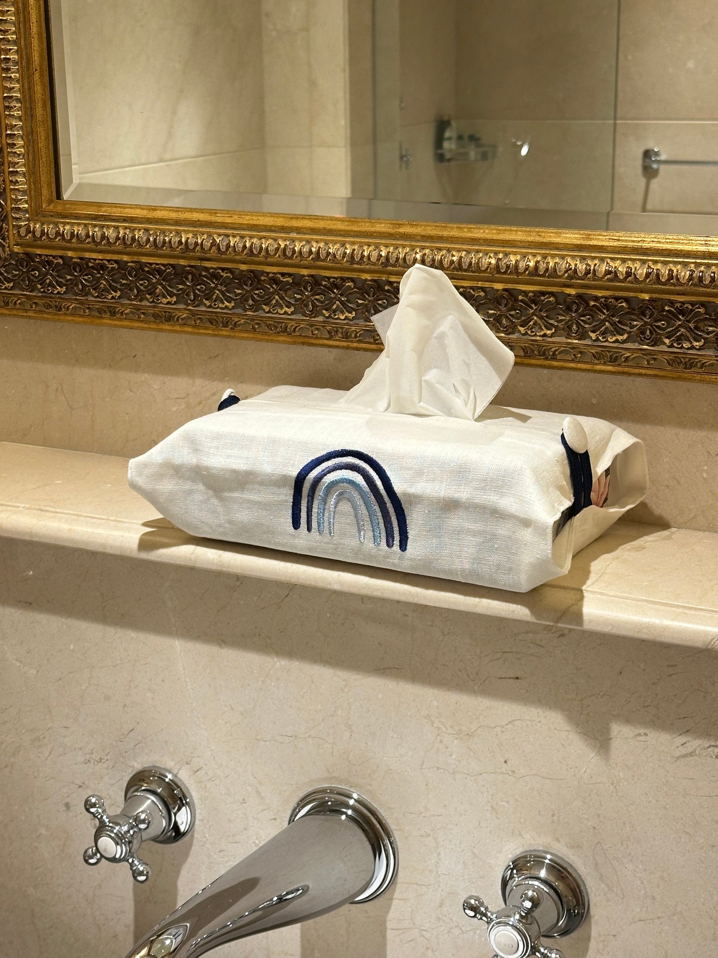 Housse boite de mouchoir - Bleu