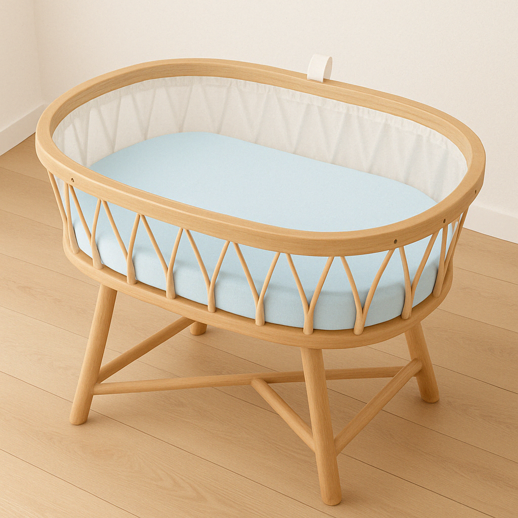Drap Housse Cododo Berceau 50 cm x 85 cm Bleu Ciel