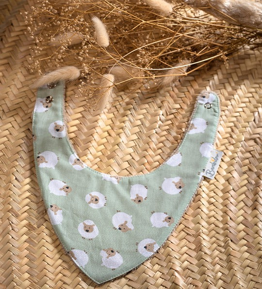 Bavoir Bandana - Mouton vert 2