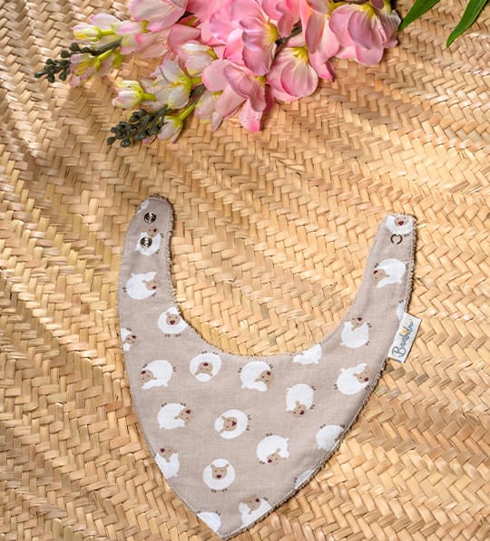 Bavoir Bandana - Mouton beige 3