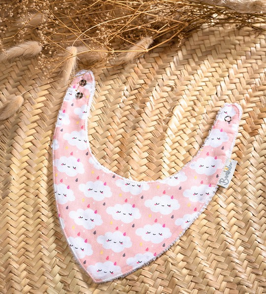 Bavoir Bandana - Nuage Rose 3