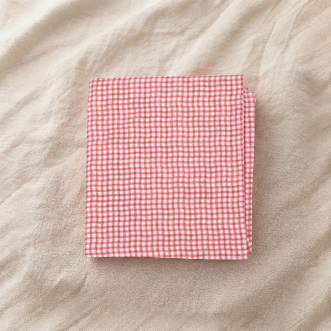 Maxi lange 100 x 100 cm Gaze Vichy Rouge