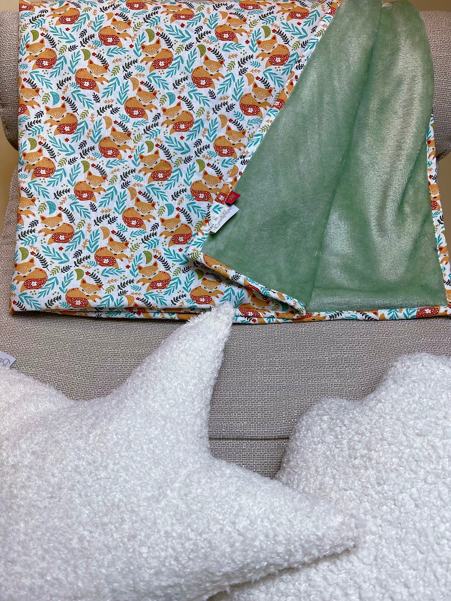 Couverture Petits Renards 80x100 cm arrière Polaire