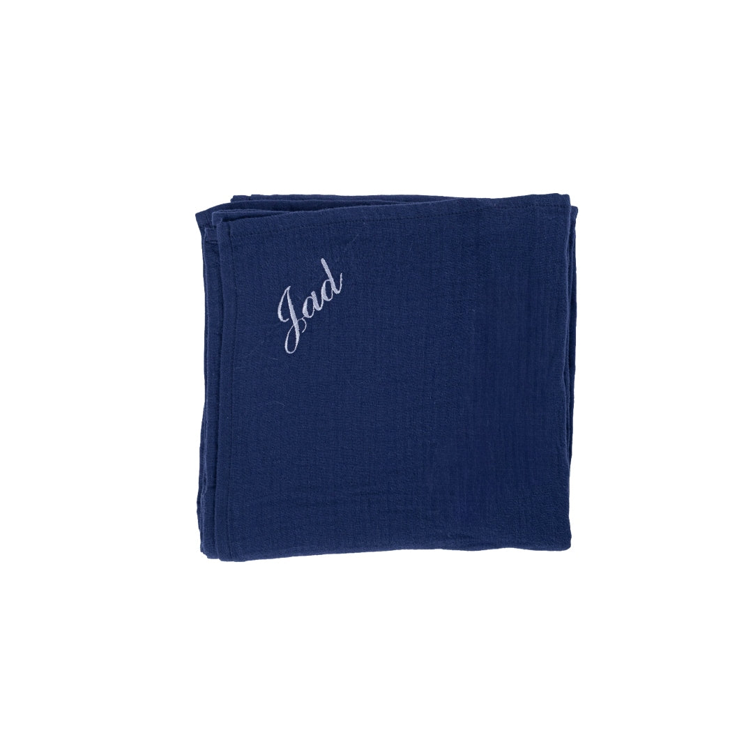 Maxi lange 100 x 100 cm Gaze Bleu Marine