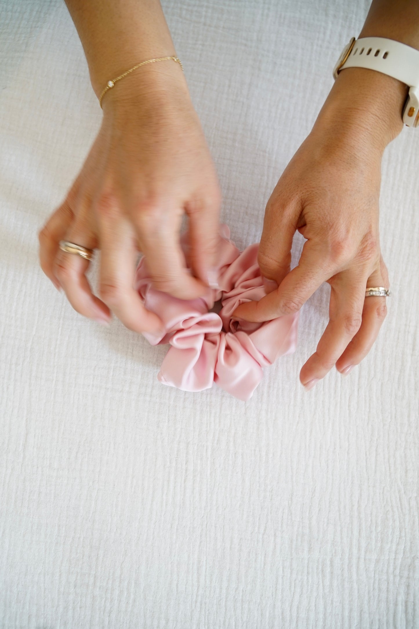 Chouchou en soie Rose