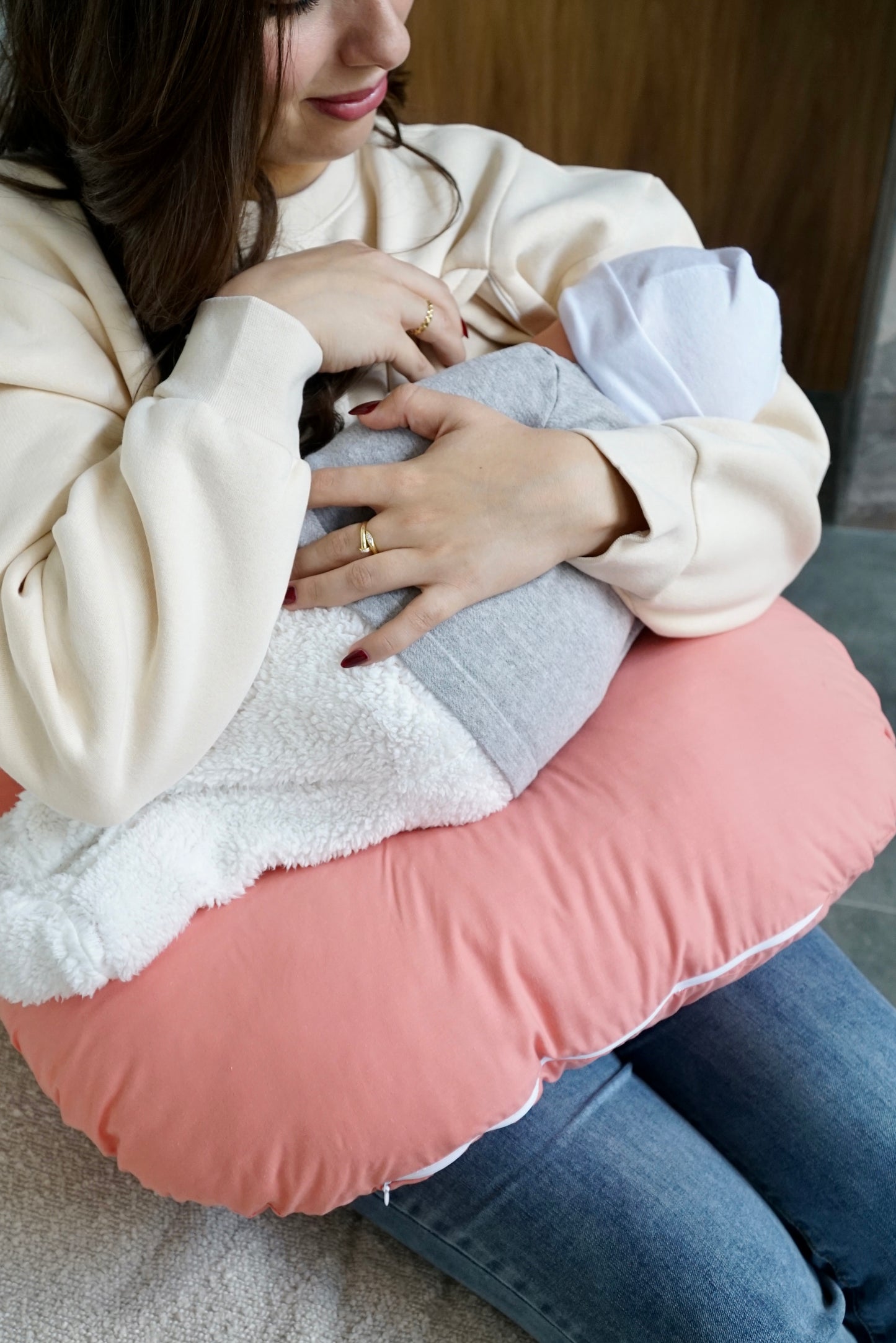 Coussin d'allaitement Corail
