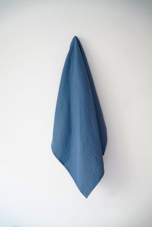 Maxi lange 100cm x 100cm Gaze Bleu Rayé