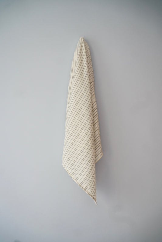 Maxi lange 100cm x 100cm Ivoire rayé Bleu