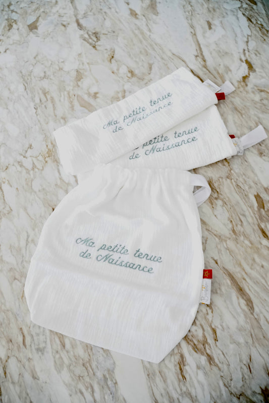Pochon / Tkimcha Ma petite tenue de naissance Vert eau