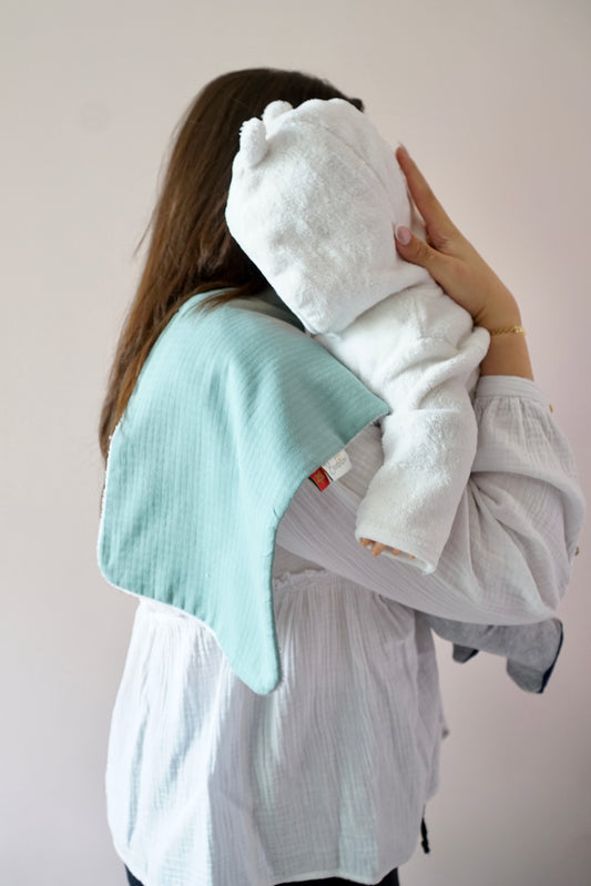 Serviette de Rot Bavoir d'épaule Vert Eau