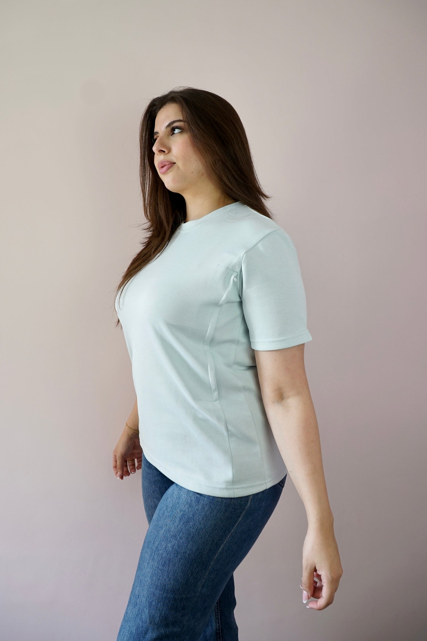 T-Shirt d'allaitement Vert Eau