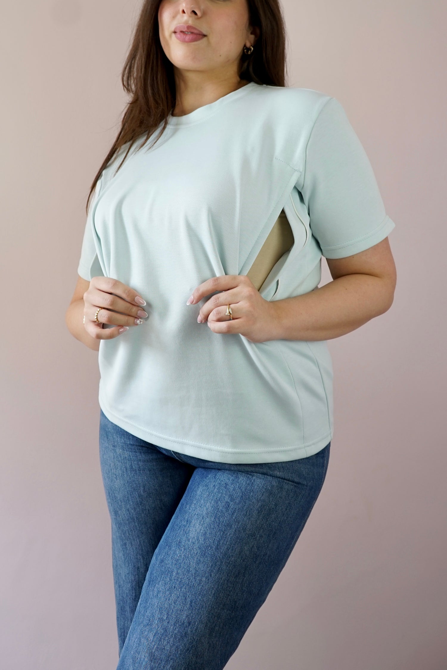 T-Shirt d'allaitement Vert Eau