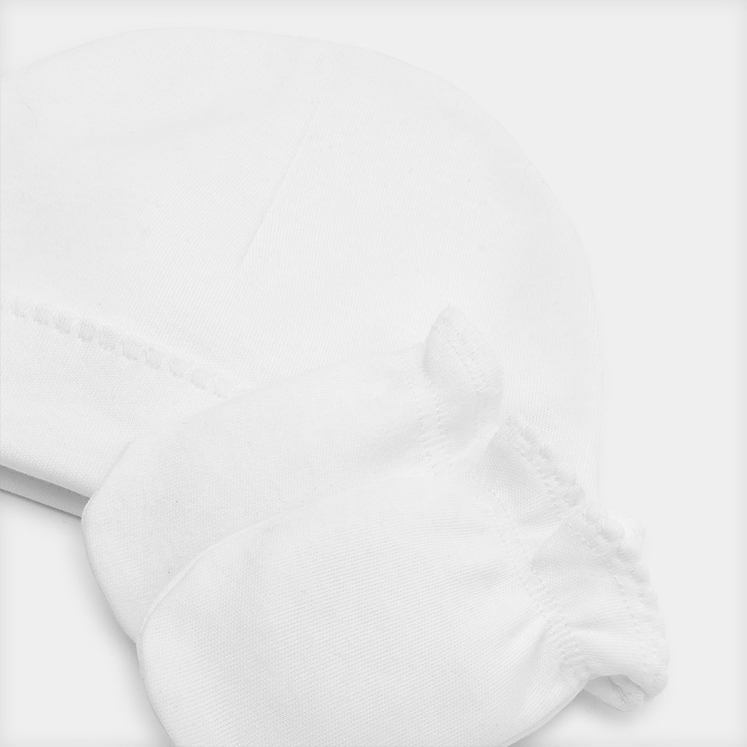 Ensemble bonnet et moufles bébé