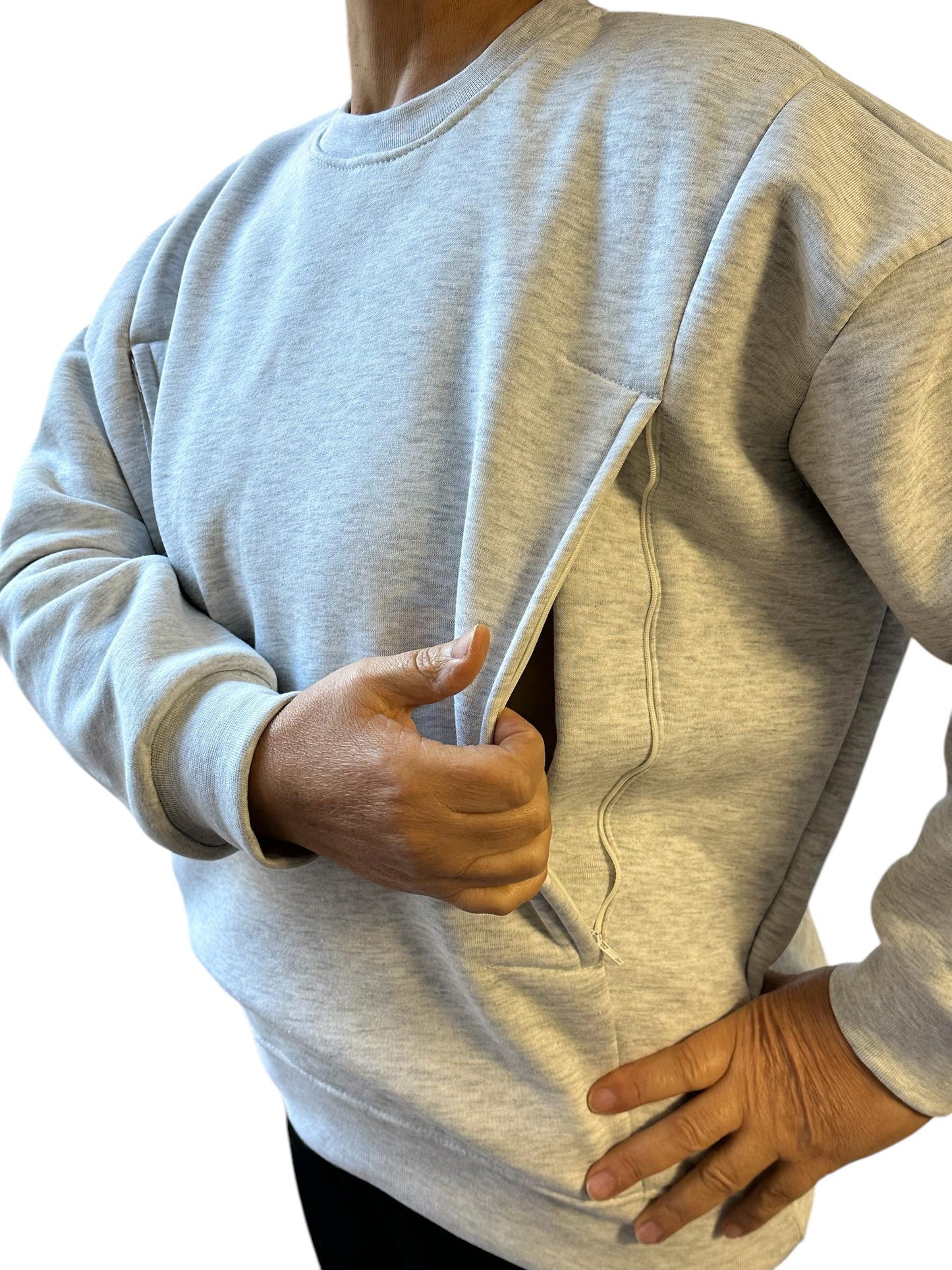 Sweat d'allaitement et grossesse Gris chiné M