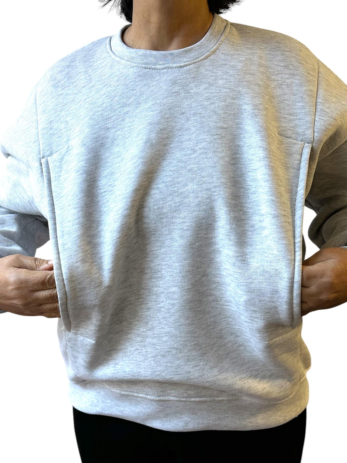 Sweat d'allaitement et grossesse Gris chiné M