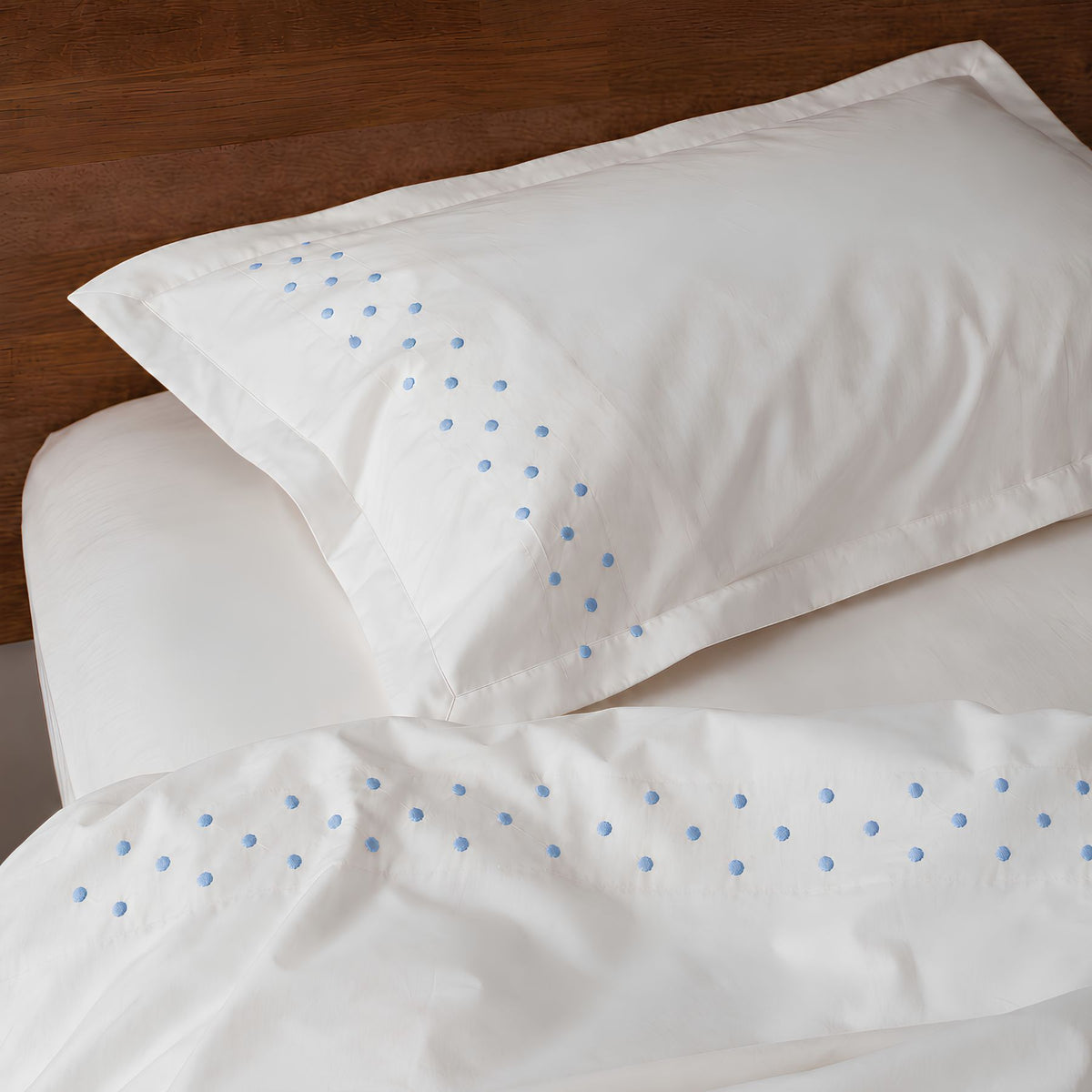 Ensemble Drap 2 Places + Taies brodé Maman - Bleu Ciel