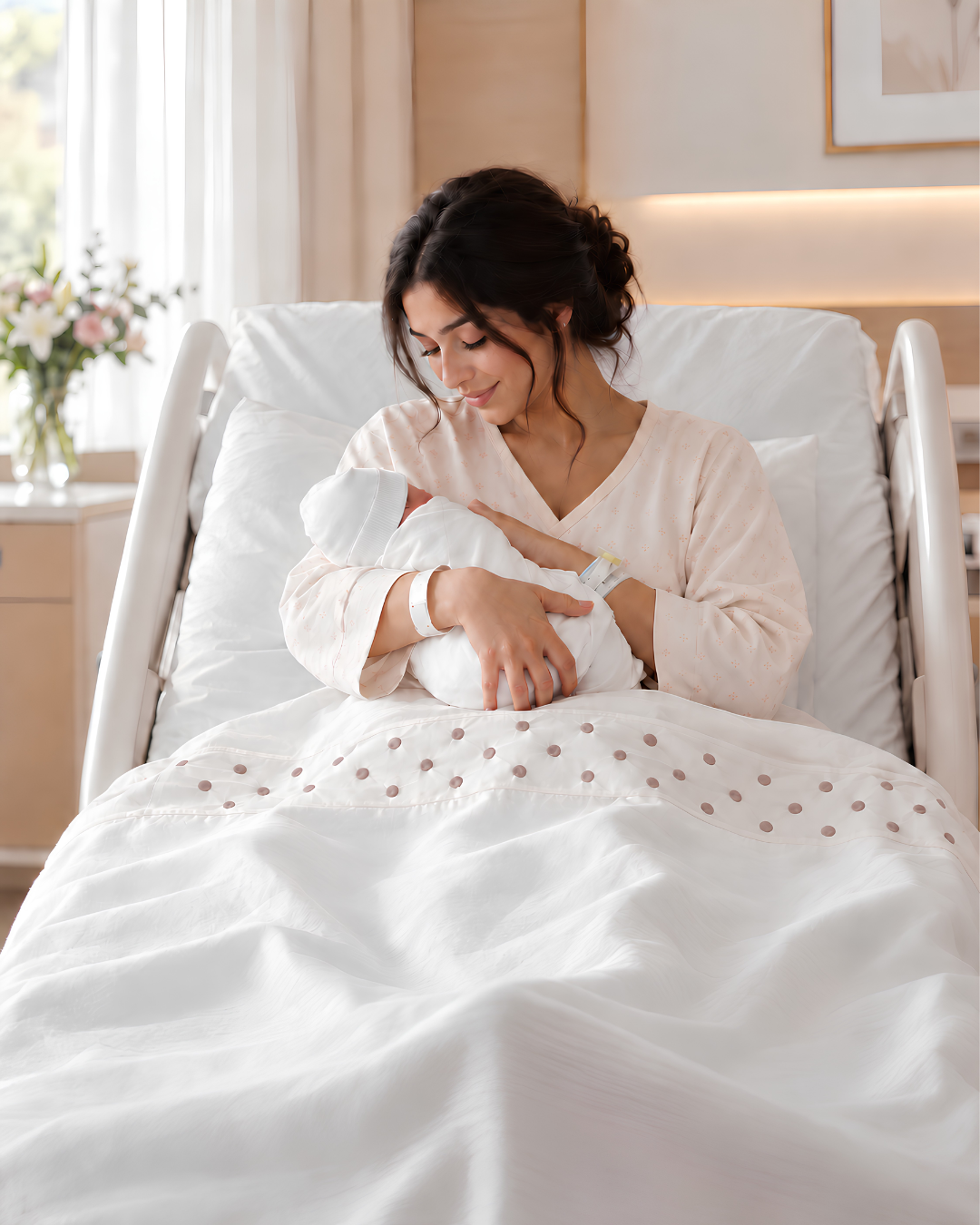 Drap Plat 1 Place Clinique + Taie - Beige