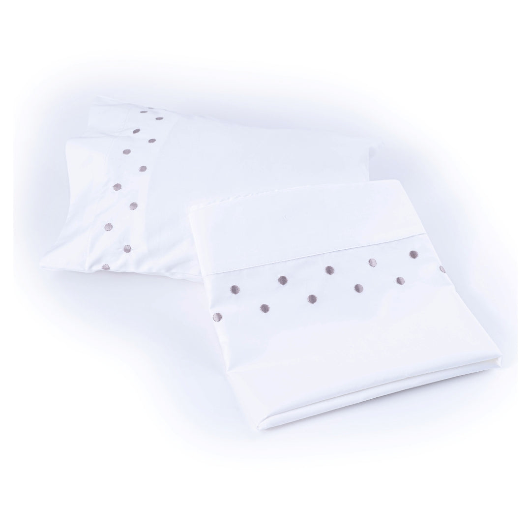 Ensemble Drap + Coussin Naissance Brodé Beige