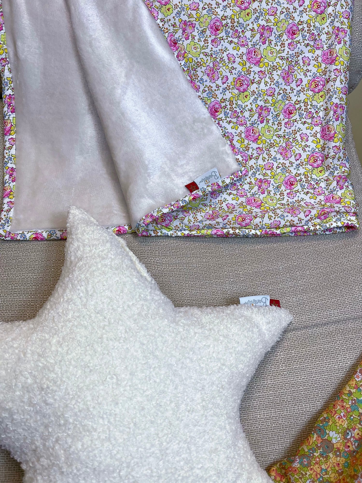 Couverture Liberty Félicité Rose 80x100 cm arrière Polaire