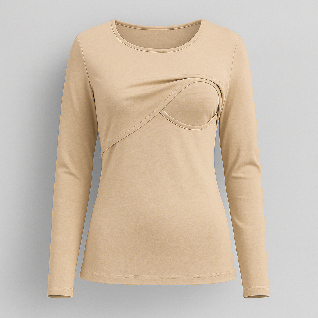 Haut d’allaitement - Manches Longues Beige