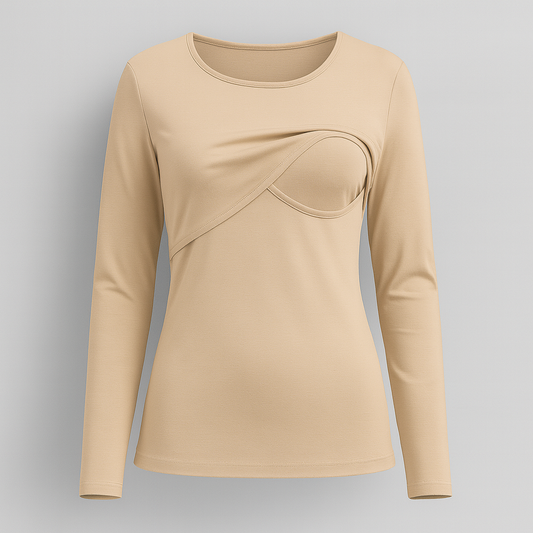 Pull d'allaitement M Manches Longues Beige