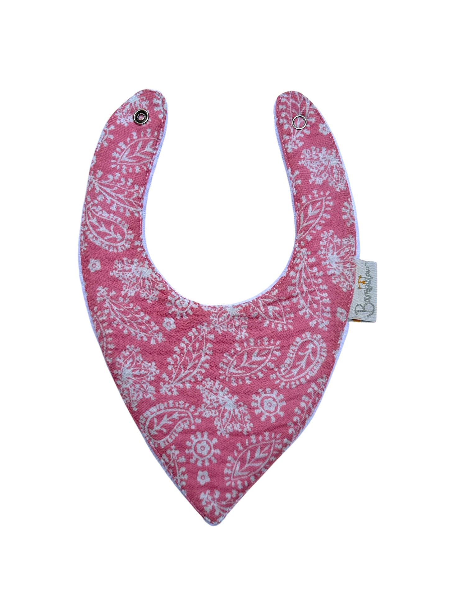 Bavoir Bandana Gaze Rose