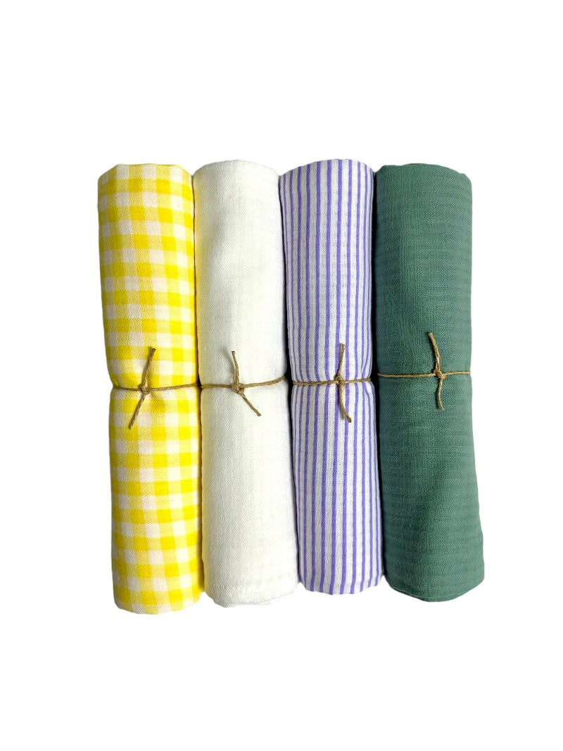 Lot de 4 Maxi langes 100cm x 100cm , combinaison 2