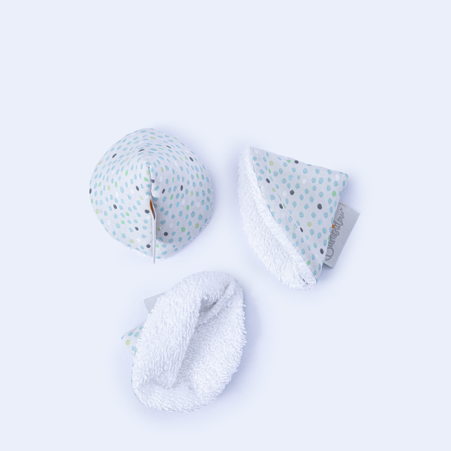 Lot de 3 Tipi Pipi Pois Bleu
