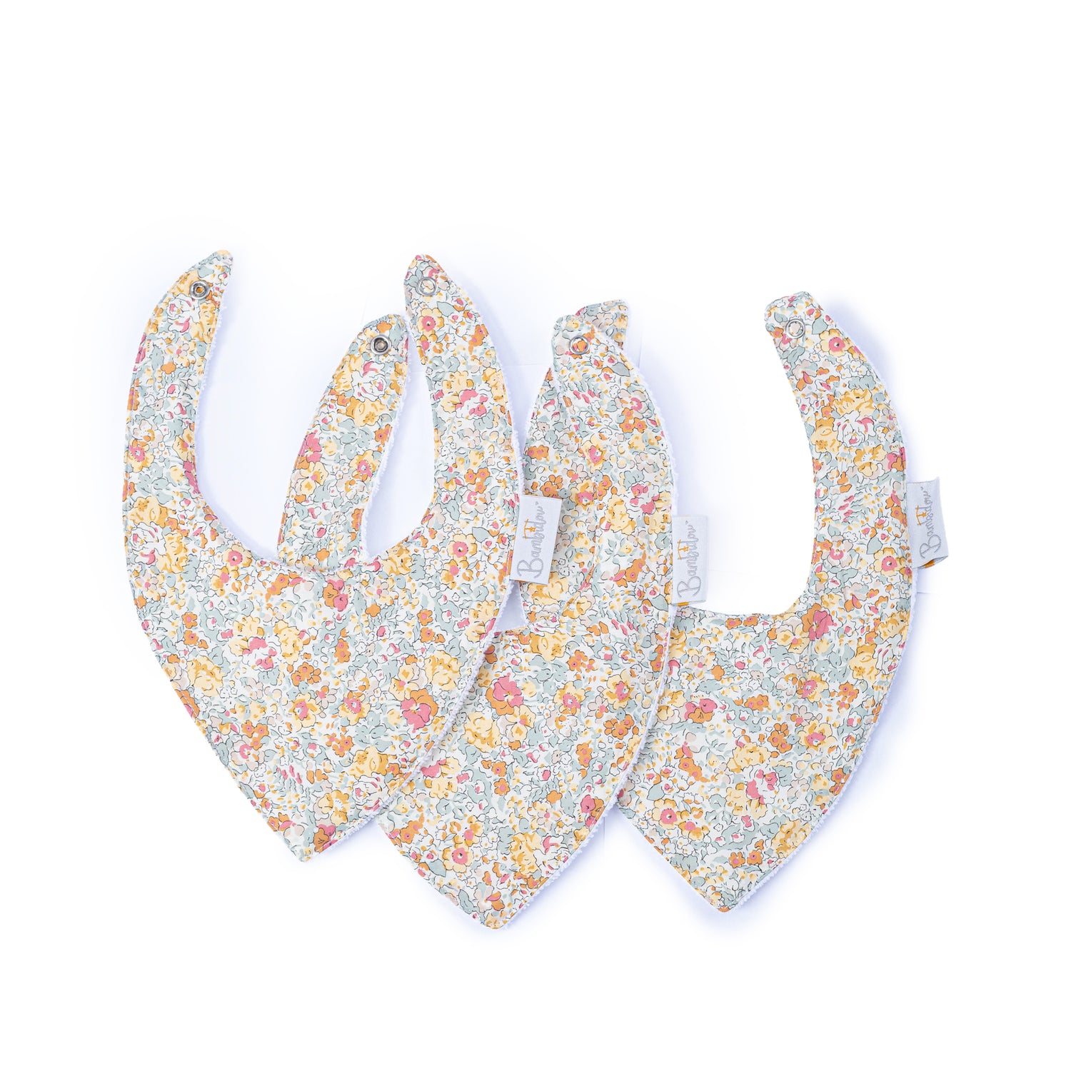 Pack 3 Bavoirs Bandana Liberty Aude Jaune