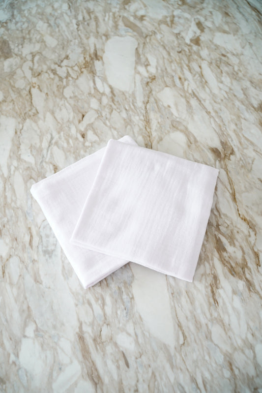 Duo de Langes  Double Gaze de Coton Rose Clair
