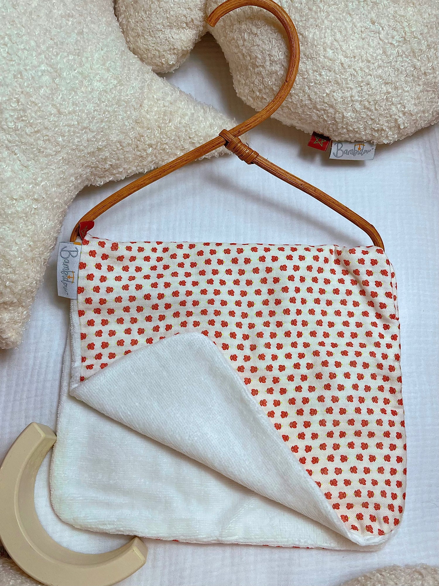 Serviette de Rot Bavoir d'épaule Tulipe Rouge