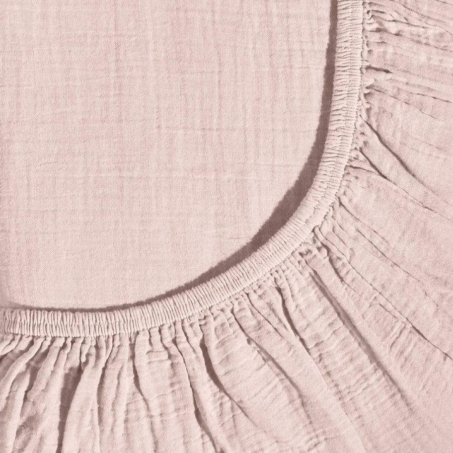 Drap Housse 70 cm x 140 cm Gaze de coton Rose clair