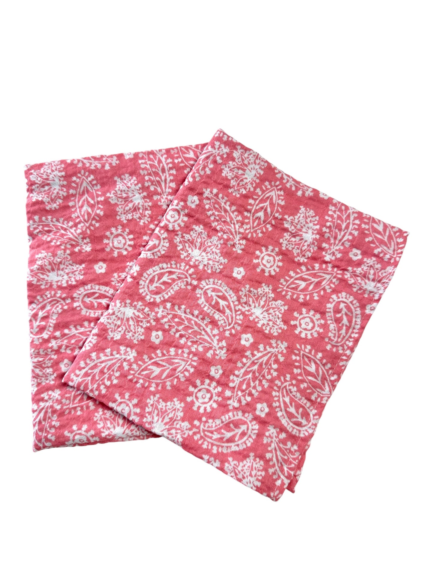 Lot 2 Bavoirs d'épaule Lange Gaze de coton Rose