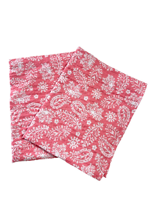 Lot 2 Bavoirs d'épaule Lange Gaze de coton Rose