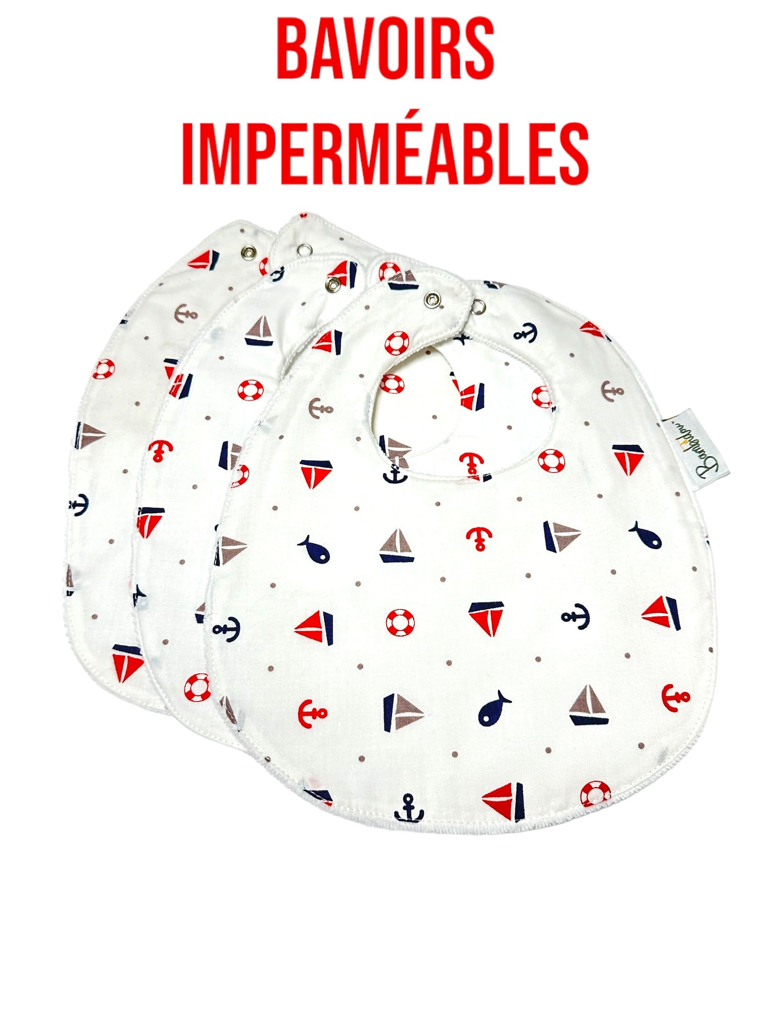 Pack 3 Bavoirs Classique Imperméable Petits Bateaux