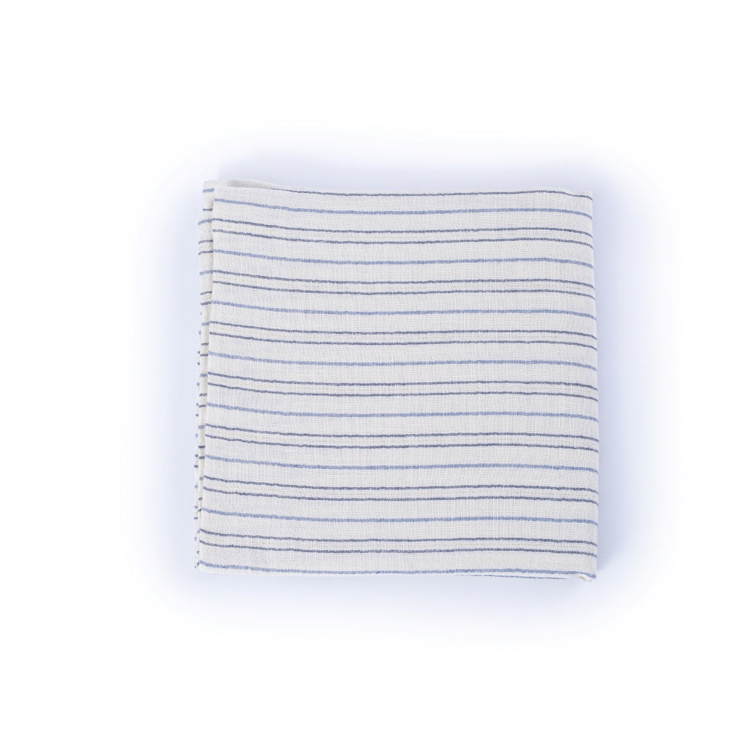 Maxi lange 100 x 100 cm Ivoire rayé Bleu