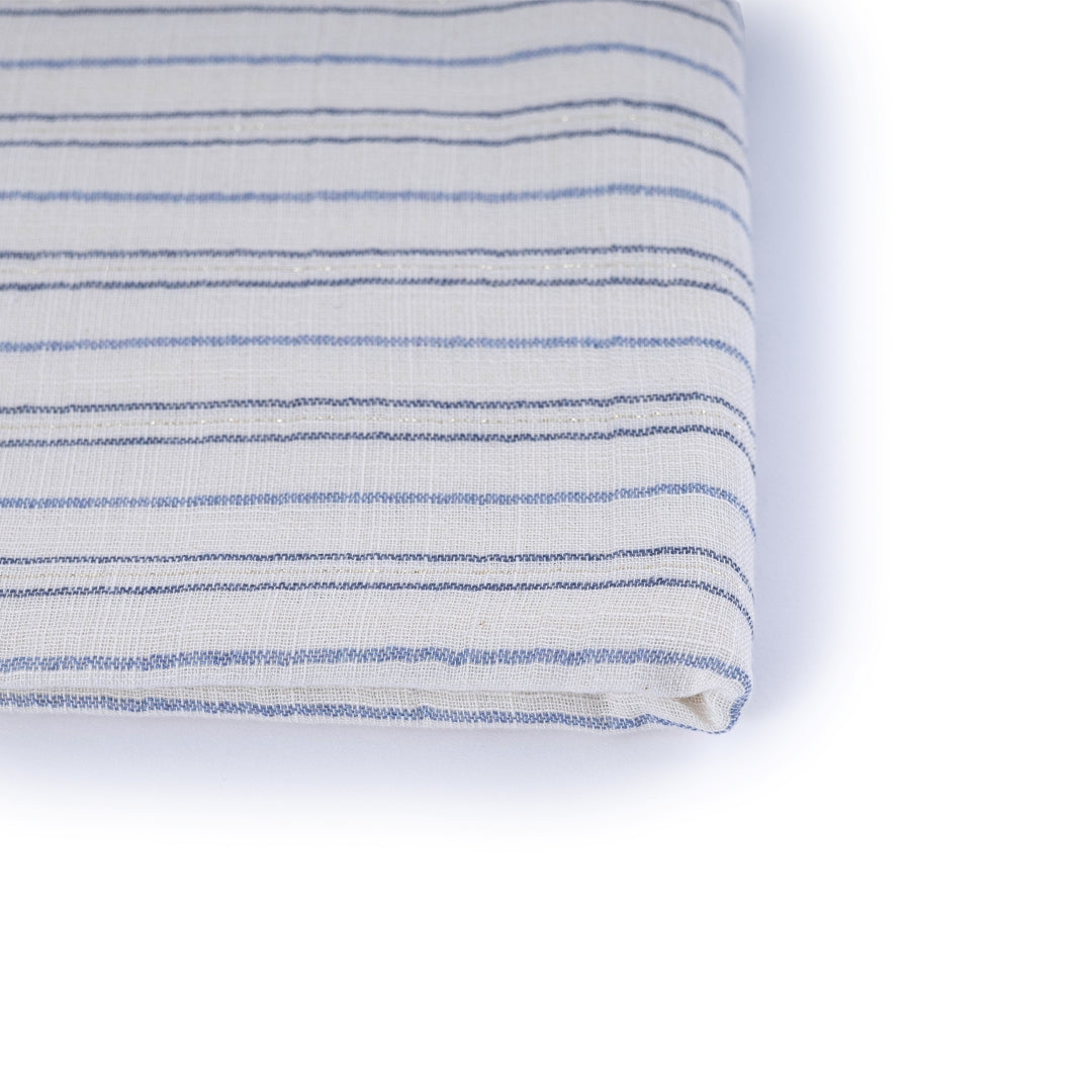 Maxi lange 100 x 100 cm Ivoire rayé Bleu