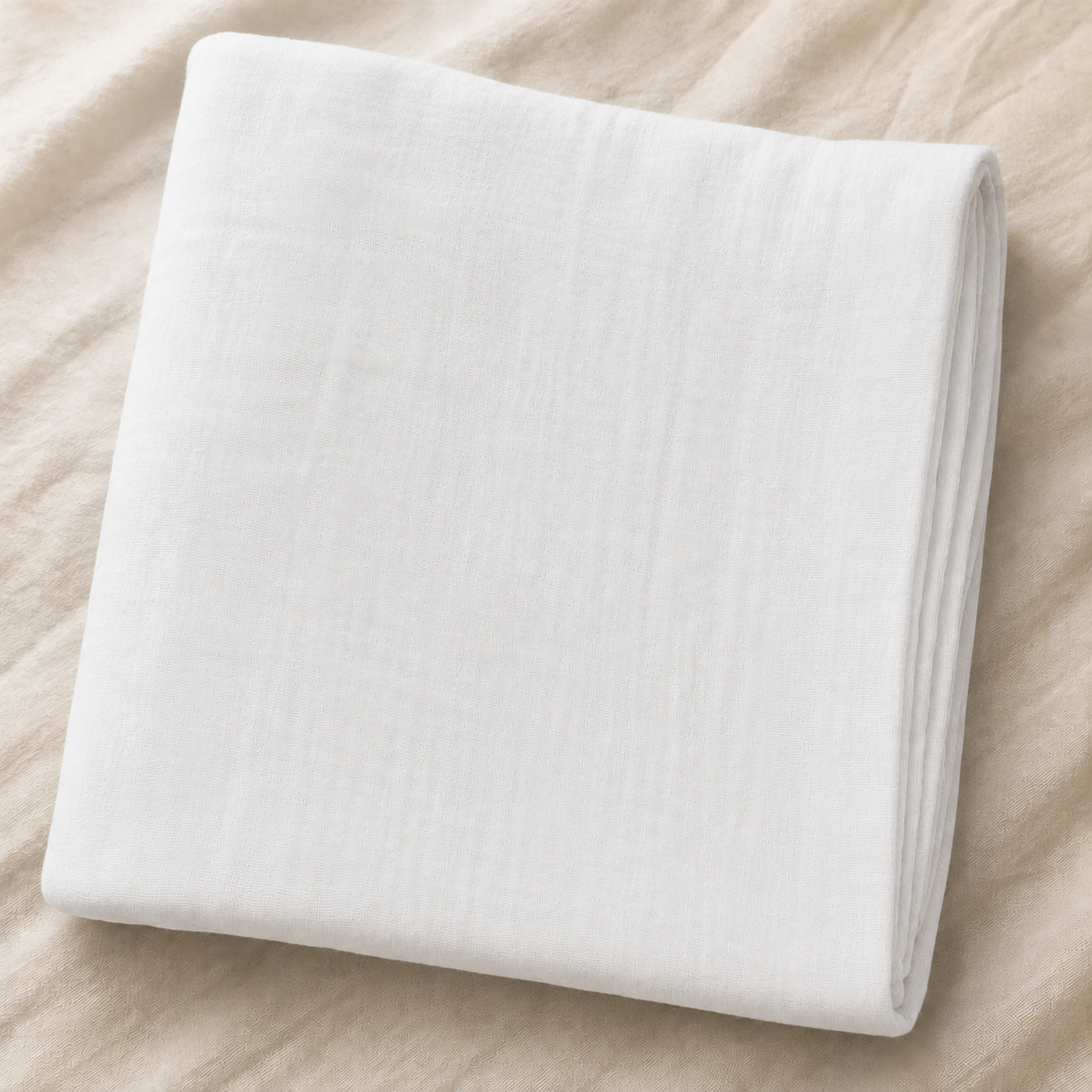 Maxi lange 100 x 100 cm Gaze Blanc