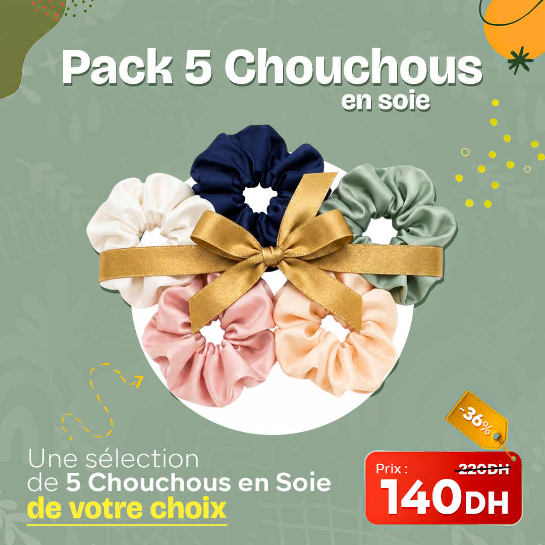 Pack 5 Chouchous en Soie (Coloris au choix) ✨