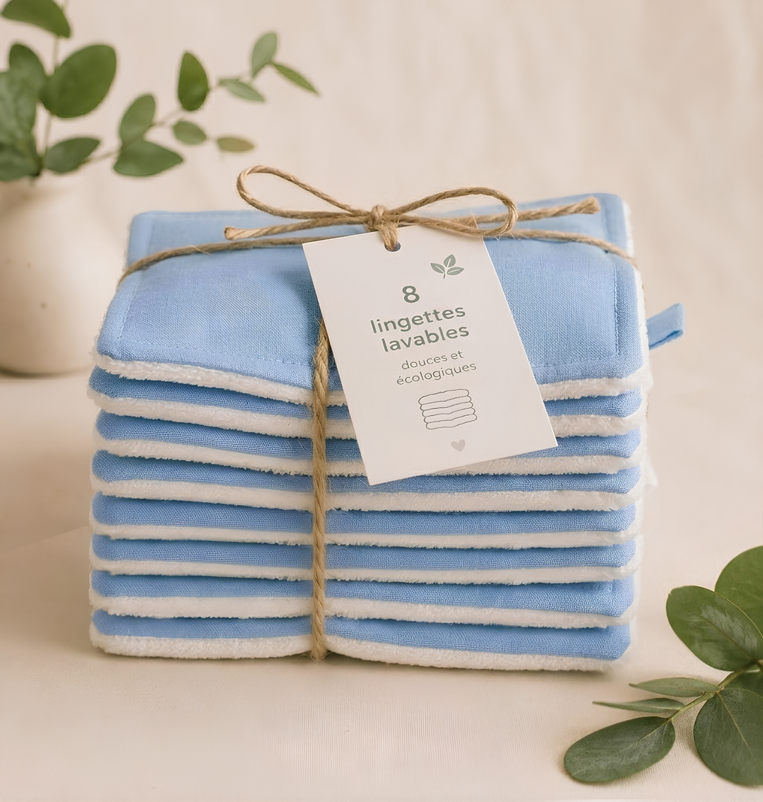 Pack 8 Lingettes Bleu Ciel