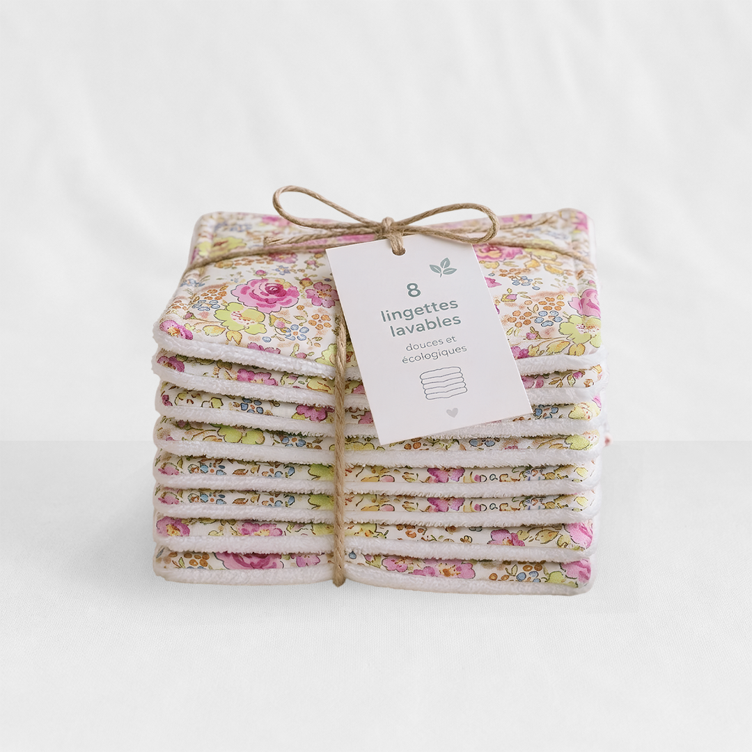 Pack 8 Lingettes Liberty Félicité Rose