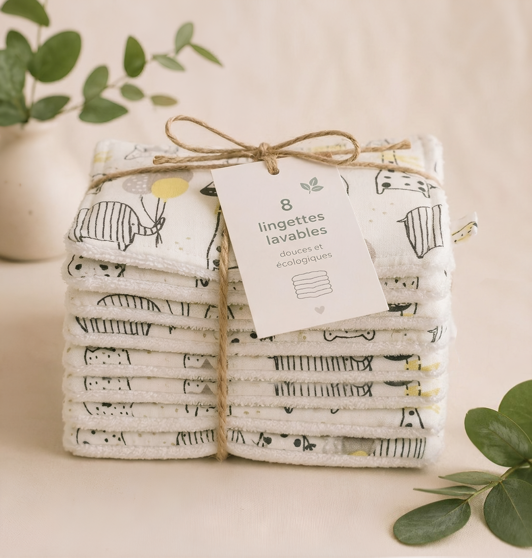 Pack 8 Lingettes Girafe Jaune