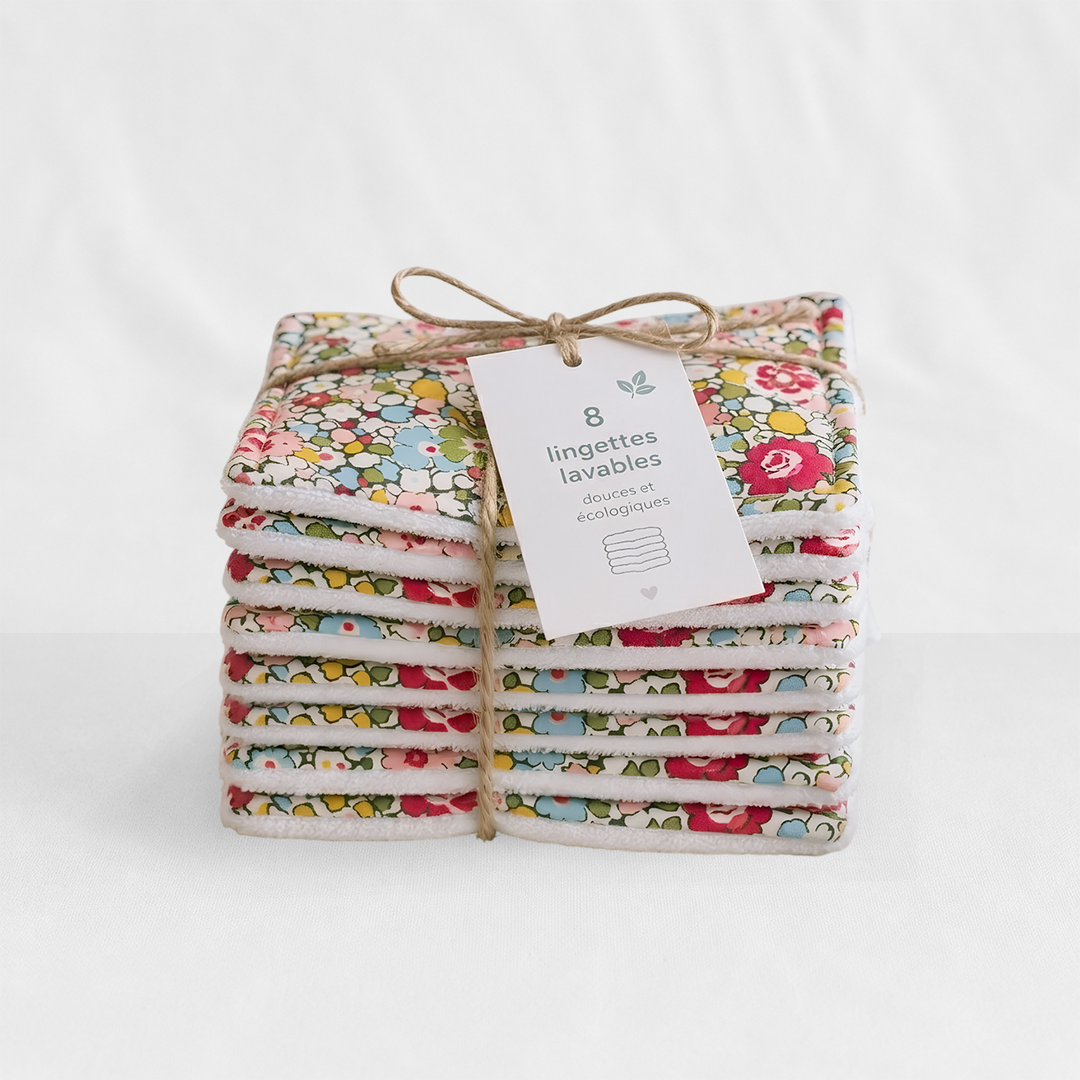 Pack 8 Lingettes Fleuri Multicolor