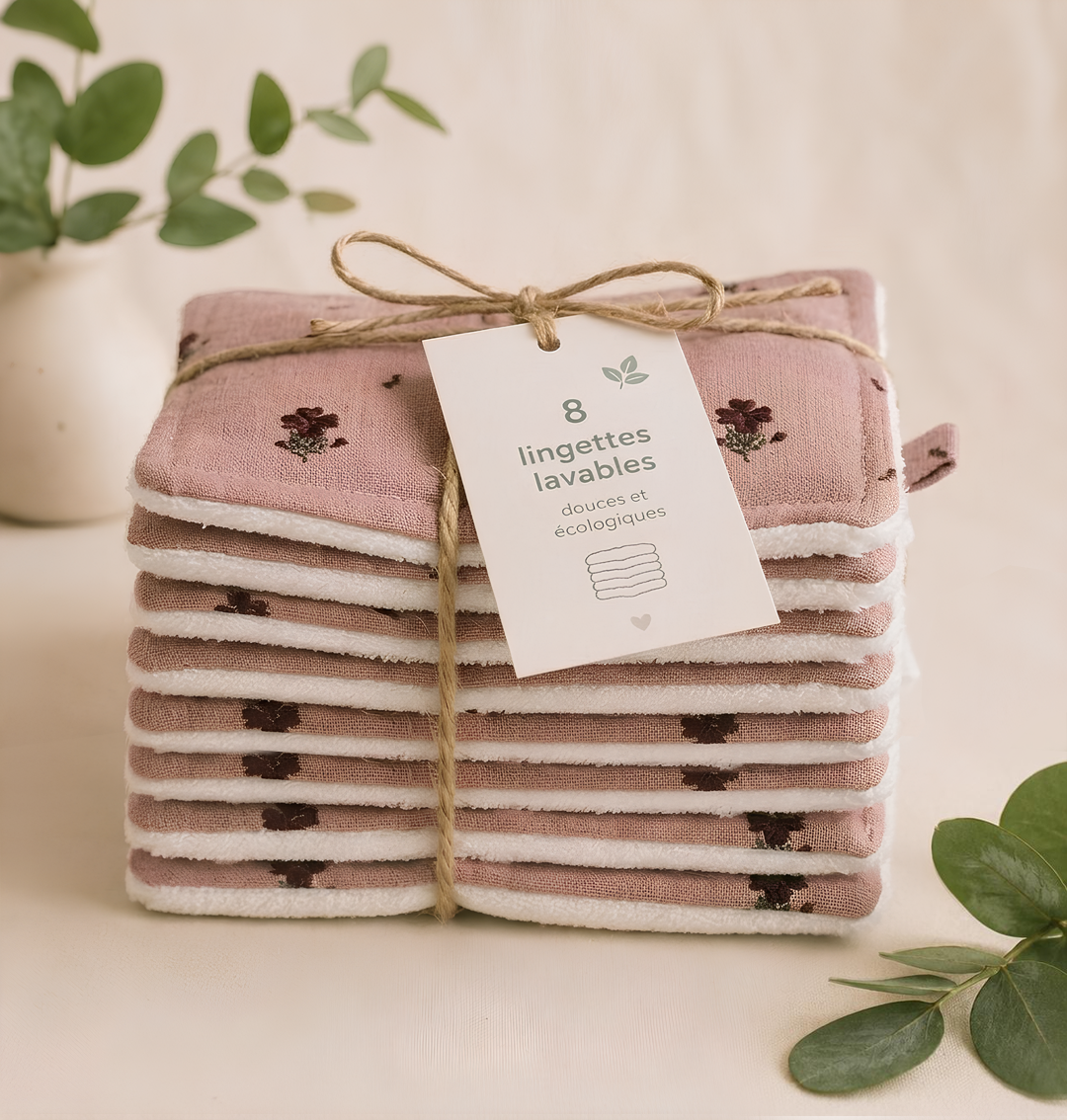 Pack 8 Lingettes Rose